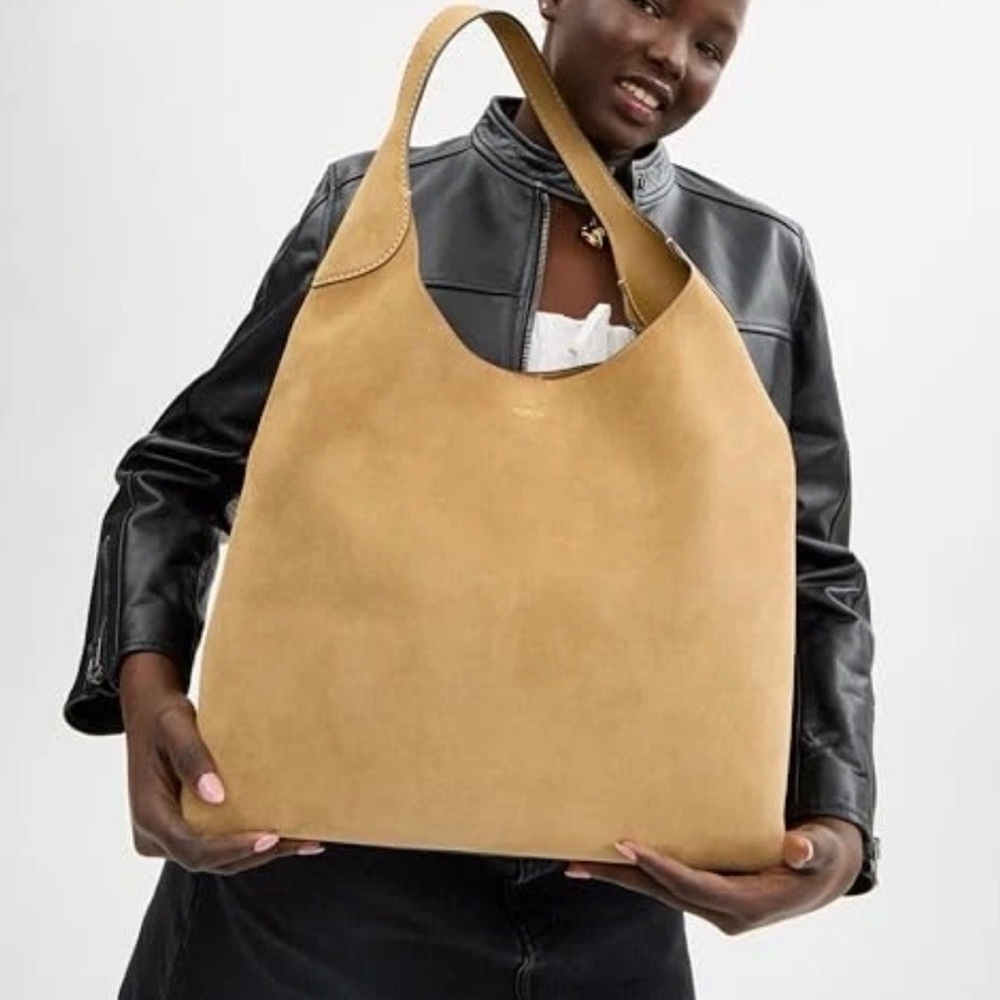 Coach Brooklyn Shoulder Bag 39 large suede Sand/Gold  a free scarf &chain NWT - Picture 16 of 16